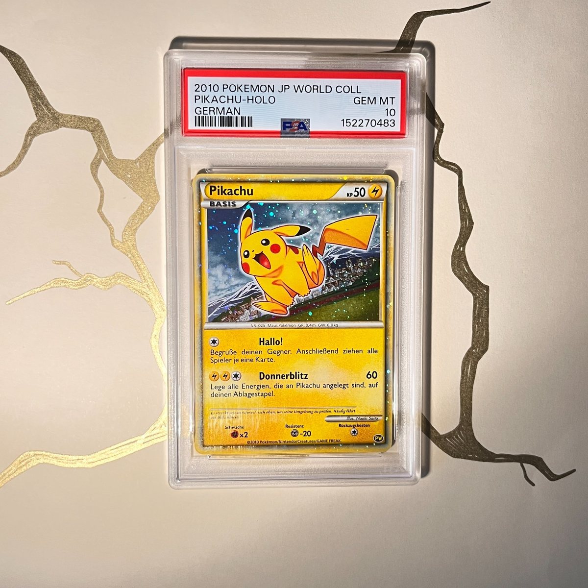 PSA 10 Pikachu World Holo German 2010 Japanese Promo Pokemon Card – Photo 1